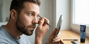 Kredka do brwi w makijażu męskim – naturalny efekt krok po kroku